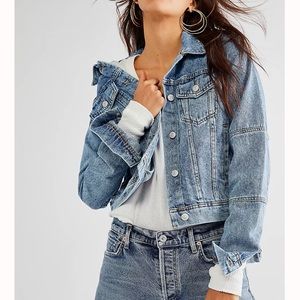 Free People Rumors Denim Jacket Light Indigo size xs